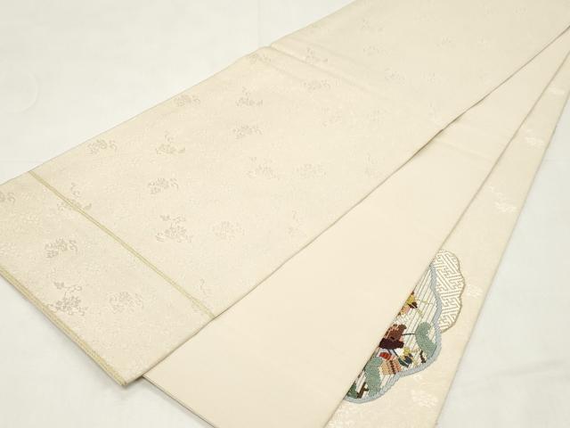 平和屋着物▼太鼓柄袋帯　総刺繍　人物文　金糸　正絹　逸品　CABE9352dy