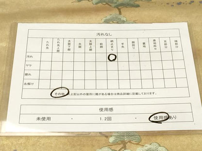 平和屋着物◎六通柄袋帯　作家物　手描き　御所車枝松文　金銀彩　正絹　逸品　CABE9458dy
