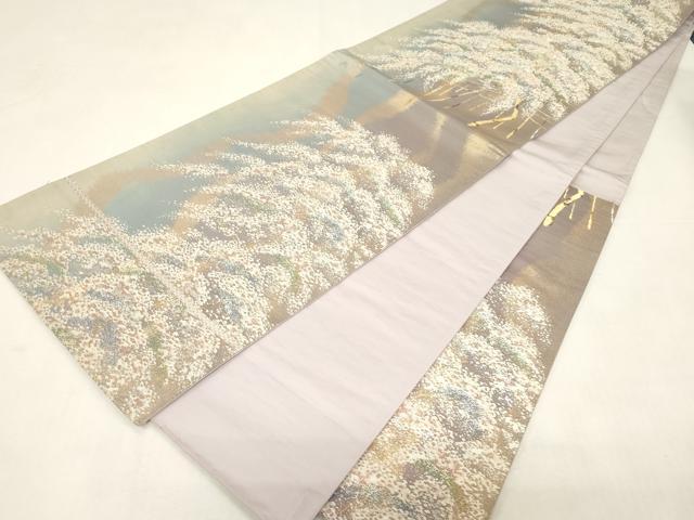 平和屋着物◎六通柄袋帯　淀金堆朱　枝花文　本うるし手引箔　正絹　逸品　CABE9473dy