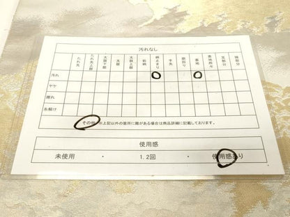 平和屋着物◎六通柄袋帯　はく錦　立波文　金銀糸　正絹　逸品　CABE9485dy