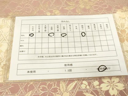 平和屋着物◎九寸名古屋帯 横段草花文 金糸 正絹 逸品 CABE9551dy