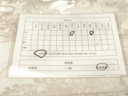 平和屋着物◎六通柄袋帯　草花文　銀糸　正絹　逸品　CABE9577dy