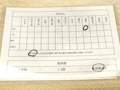 平和屋着物◎西陣　六通柄袋帯　立波文　金糸　正絹　逸品　CABE9589dy