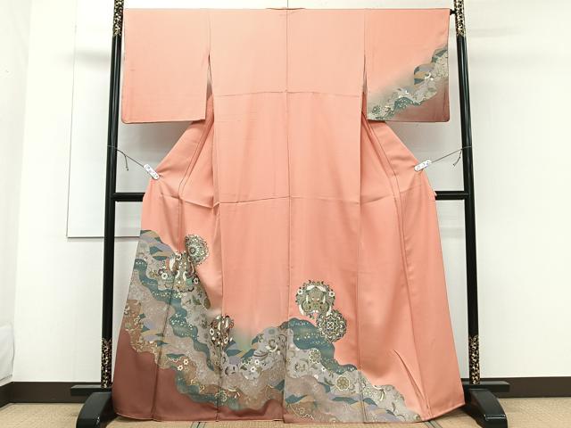 平和屋着物■訪問着 正倉院鳳凰花文 金銀彩 さが美扱い 正絹 逸品 CABE9602xi