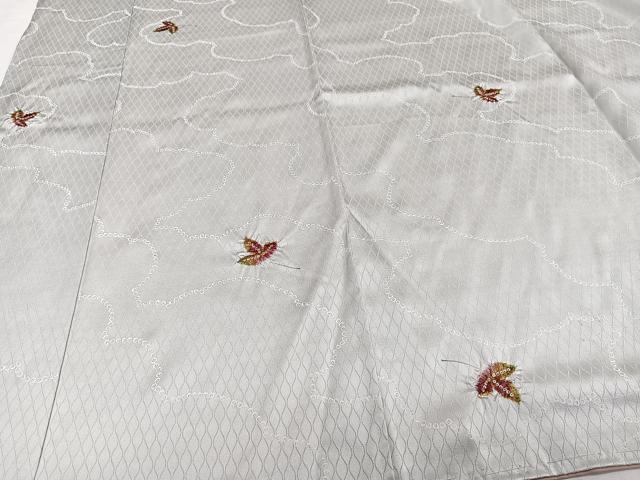 平和屋着物■上質な小紋 絞り 舞楓地紋 正絹 逸品 未使用 CABE9606xi