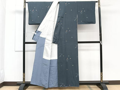 平和屋着物■上質な小紋 流水幾何学文 正絹 逸品 CABE9609xi