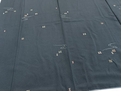 平和屋着物■上質な小紋 流水幾何学文 正絹 逸品 CABE9609xi