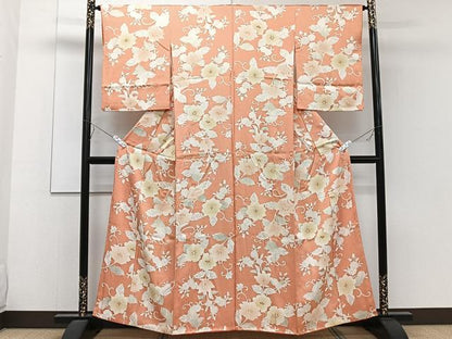 平和屋着物■上質な小紋 花唐草文 正絹 逸品 CABE9610xi