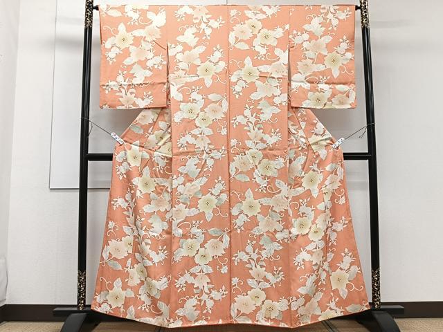 平和屋着物■上質な小紋 花唐草文 正絹 逸品 CABE9610xi