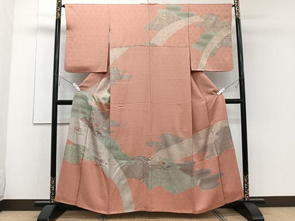 平和屋着物■訪問着 絞り 刺繍 松竹梅 金彩 正絹 逸品 CABE9612xi