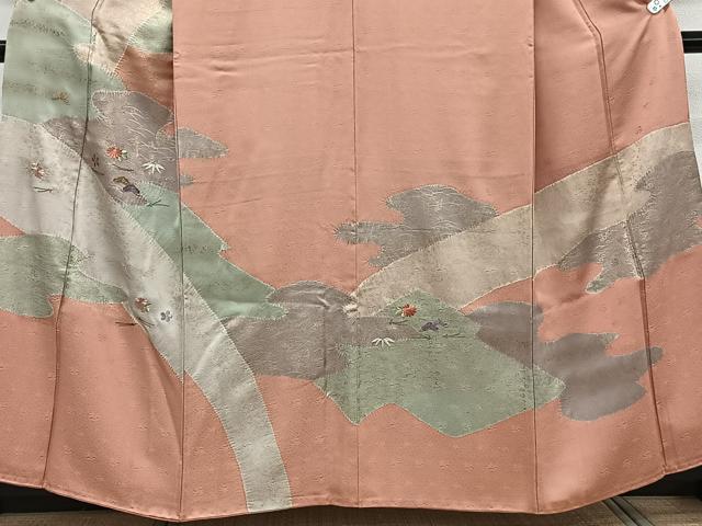 平和屋着物■訪問着 絞り 刺繍 松竹梅 金彩 正絹 逸品 CABE9612xi