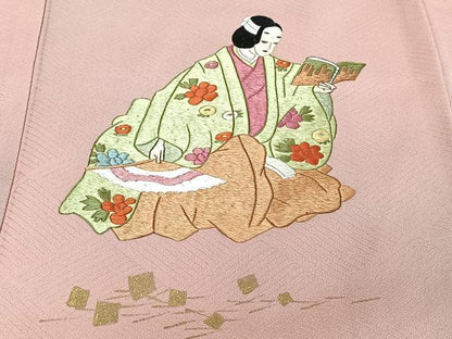 平和屋着物■訪問着 刺繍 女人 金彩 正絹 逸品 CABE9618xi