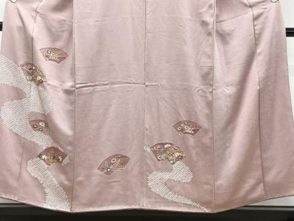 平和屋着物■訪問着 絞り 地紙花船文 金彩 正絹 逸品 CABE9627xi