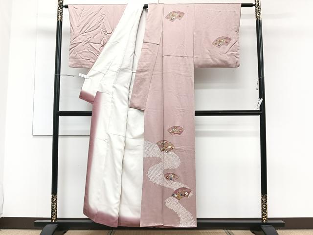 平和屋着物■訪問着 絞り 地紙花船文 金彩 正絹 逸品 CABE9627xi