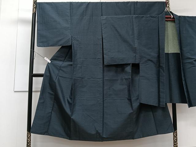 平和屋着物■男性　本場大島紬　アンサンブル　格子　正絹　逸品　CABE9629xi