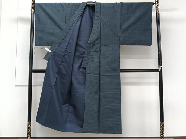 平和屋着物■男性　本場大島紬　アンサンブル　格子　正絹　逸品　CABE9629xi