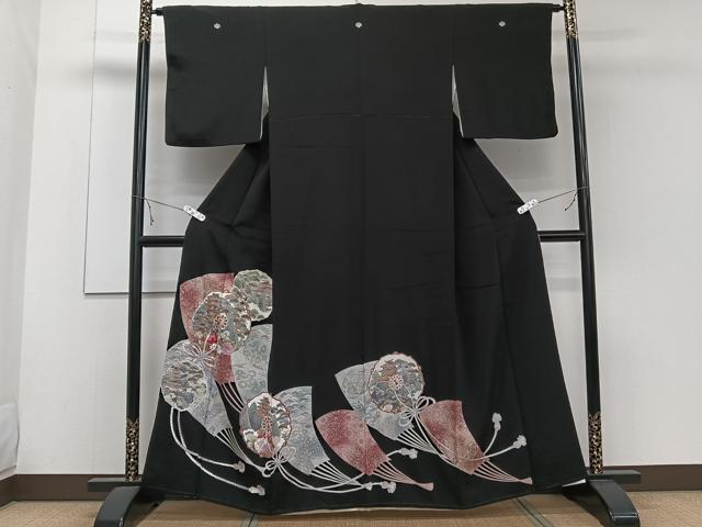 平和屋着物■豪華黒留袖 駒刺繍 正倉院風景松文 銀彩 正絹 逸品 CABE9632xi
