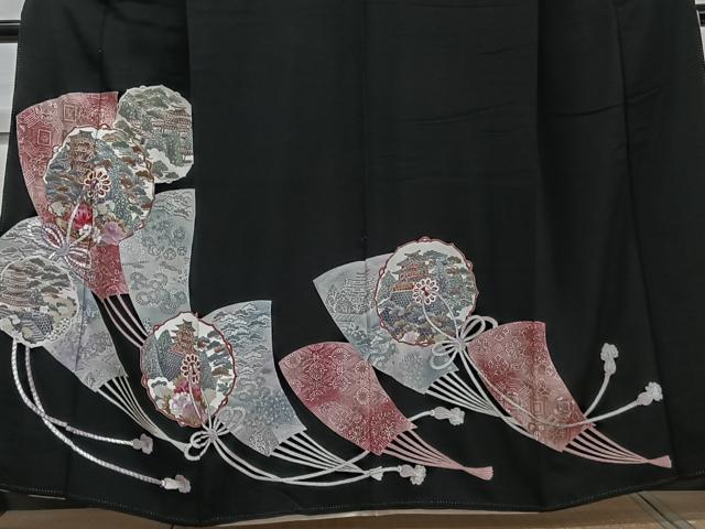 平和屋着物■豪華黒留袖 駒刺繍 正倉院風景松文 銀彩 正絹 逸品 CABE9632xi