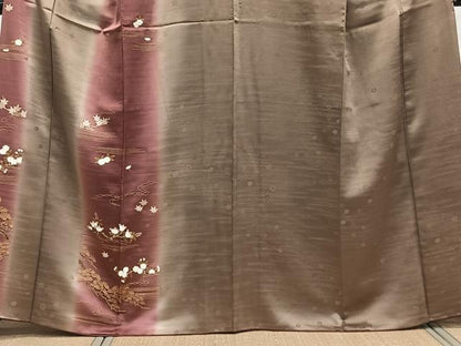 平和屋着物■訪問着 枝松花文 橘 金彩 正絹 逸品 CABE9642xi