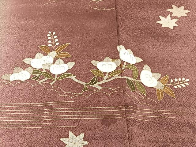 平和屋着物■訪問着 枝松花文 橘 金彩 正絹 逸品 CABE9642xi