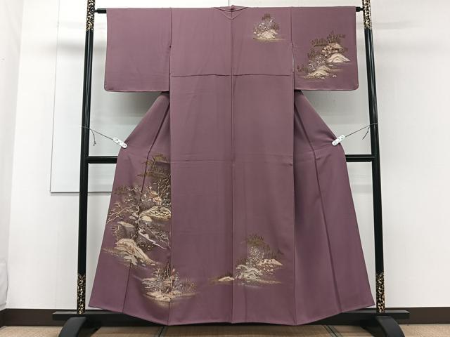 平和屋着物■訪問着 風景文 松竹梅 金銀彩 正絹 逸品 CABE9646xi