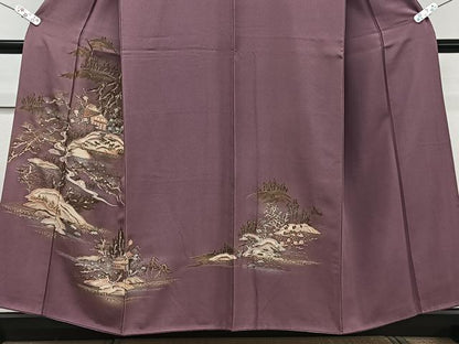 平和屋着物■訪問着 風景文 松竹梅 金銀彩 正絹 逸品 CABE9646xi