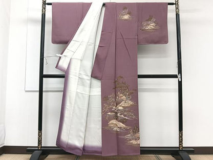 平和屋着物■訪問着 風景文 松竹梅 金銀彩 正絹 逸品 CABE9646xi