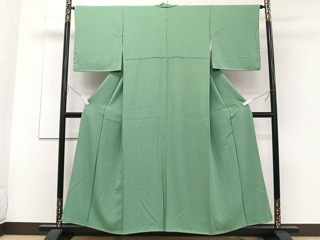 平和屋着物■上質な色無地 薄緑色 正絹 逸品 CABE9647xi