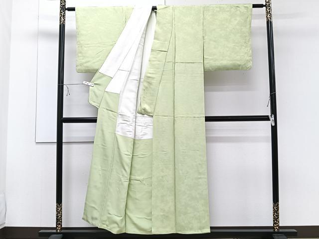 平和屋着物■上質な色無地 道長地紋 柳色 正絹 逸品 未使用 CABE9658xi