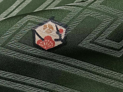 平和屋着物■上質な小紋　紗綾形花文　銀糸　正絹　逸品　CABE9659xi