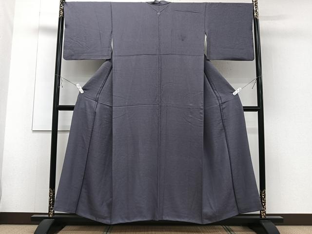 平和屋着物■上質な色無地 花地紋 濃鼠色 正絹 逸品 CABE9666xi