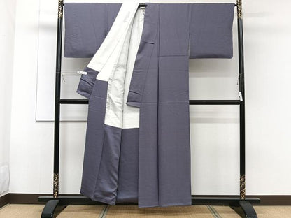 平和屋着物■上質な色無地 花地紋 濃鼠色 正絹 逸品 CABE9666xi