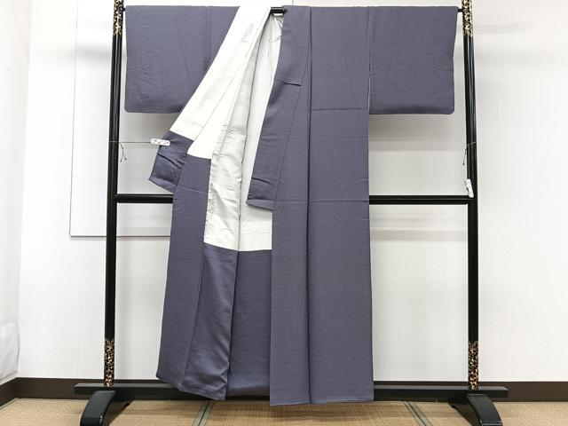 平和屋着物■上質な色無地 花地紋 濃鼠色 正絹 逸品 CABE9666xi