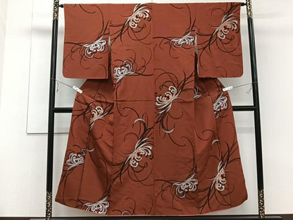 平和屋着物■上質なお召 乱菊 金銀糸 正絹 逸品 CABE9672xi