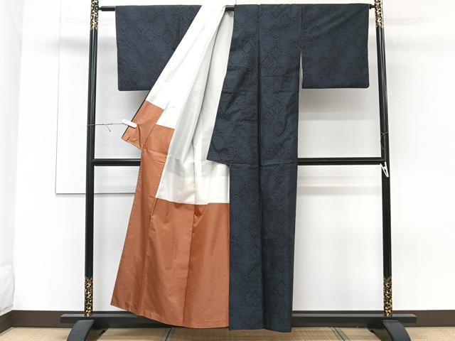 平和屋着物■本場大島紬 蜀江花文 正絹 逸品 CABE9675xi