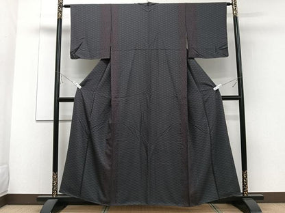 平和屋着物■上質な小紋 麻の花文 正絹 逸品 CABE9680xi
