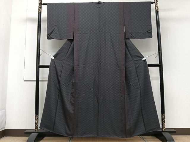 平和屋着物■上質な小紋 麻の花文 正絹 逸品 CABE9680xi