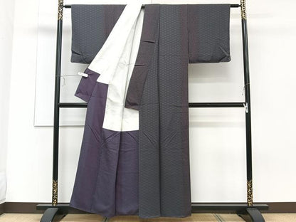 平和屋着物■上質な小紋 麻の花文 正絹 逸品 CABE9680xi