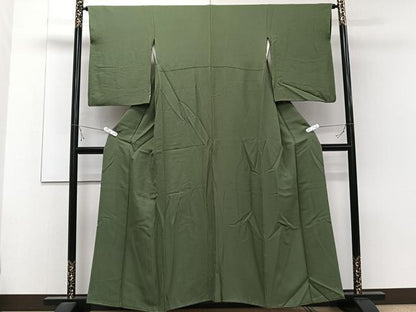 平和屋着物■上質な色無地 麹塵色 正絹 逸品 CABE9688xi