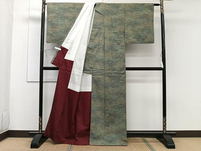 平和屋着物■上質な紬 霞文 暈し染め 正絹 逸品 CABE9694xi