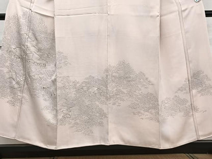 平和屋着物■訪問着 手描き 刺繍 渡橋風景文 金糸 正絹 逸品 CABE9698xi