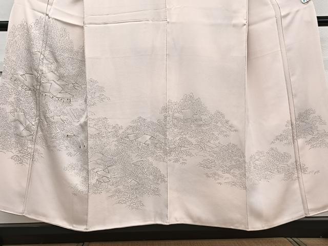 平和屋着物■訪問着 手描き 刺繍 渡橋風景文 金糸 正絹 逸品 CABE9698xi