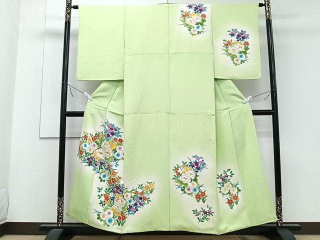平和屋着物■訪問着 草花文 暈し染め 金彩 正絹 逸品 CABE9804xi