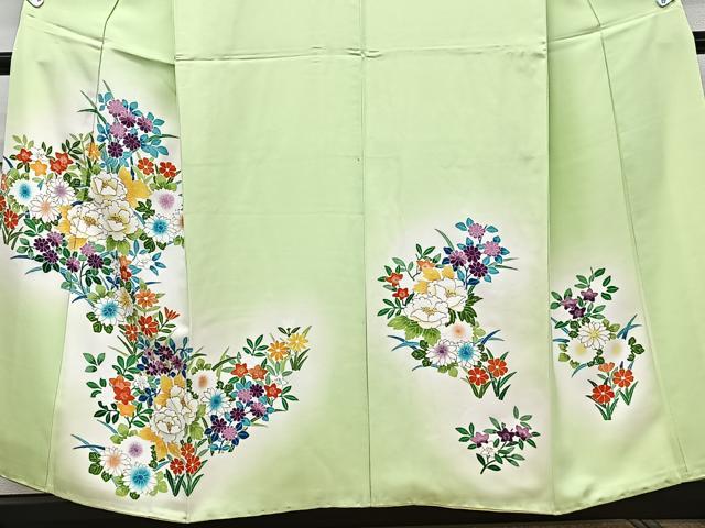 平和屋着物■訪問着 草花文 暈し染め 金彩 正絹 逸品 CABE9804xi