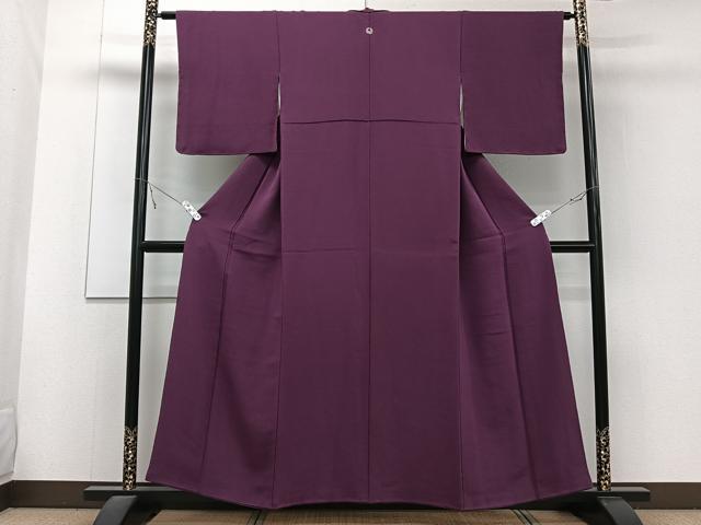 平和屋着物■上質な色無地 暗紅色 鬼しぼ縮緬 正絹 逸品 CABE9805xi