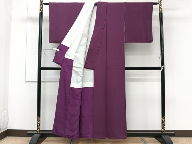 平和屋着物■上質な色無地 暗紅色 鬼しぼ縮緬 正絹 逸品 CABE9805xi