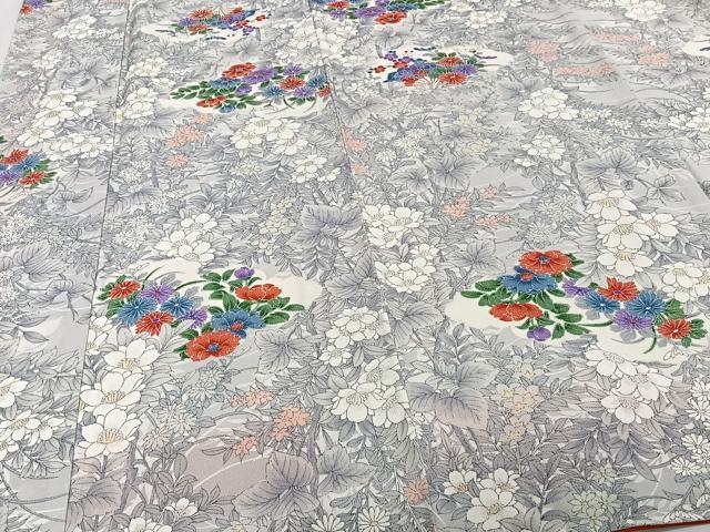 平和屋着物■上質な小紋 草花文 正絹 逸品 CABE9809xi