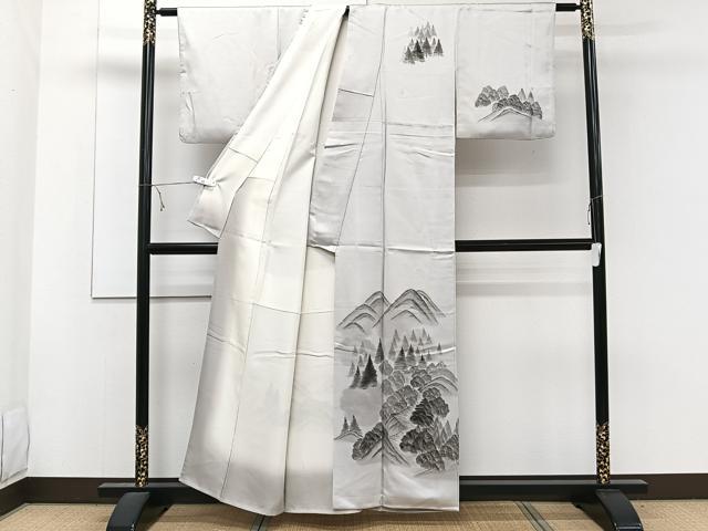 平和屋着物■訪問着 手描き 遠山樹林文 正絹 逸品 CABE9814xi