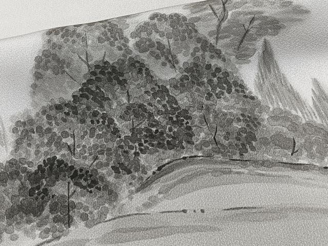 平和屋着物■訪問着 手描き 遠山樹林文 正絹 逸品 CABE9814xi