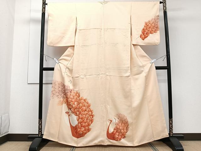 平和屋着物■訪問着 刺繍 孔雀文 正絹 逸品 CABE9817xi
